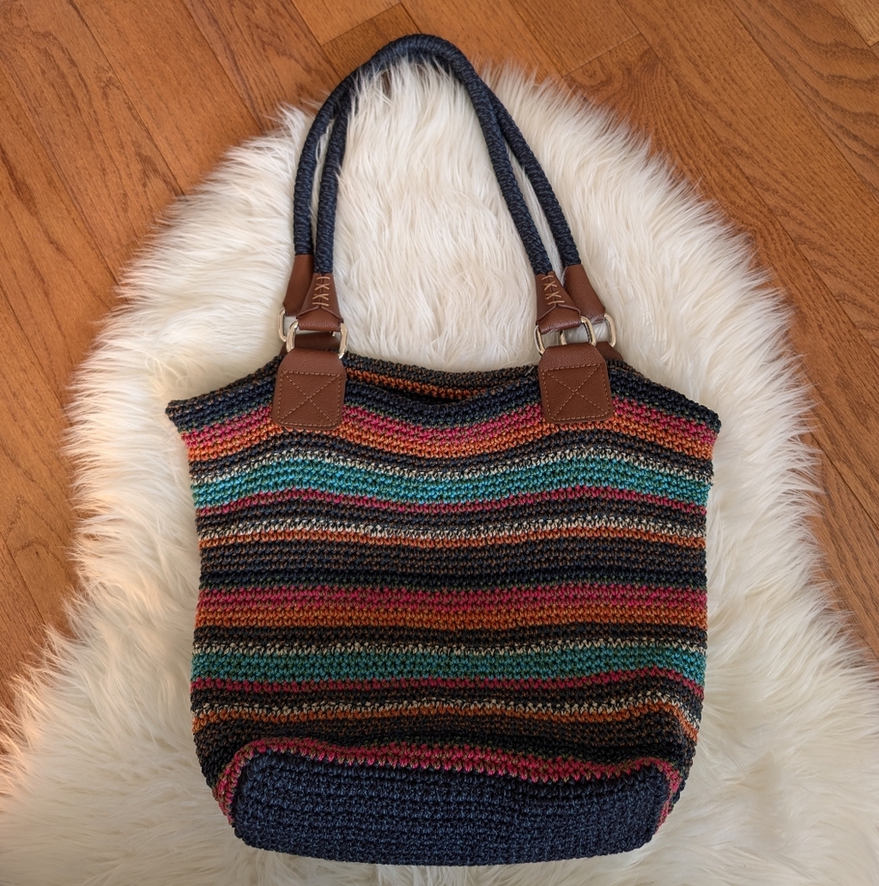 The Sak Crochet Multicolored Striped Bag